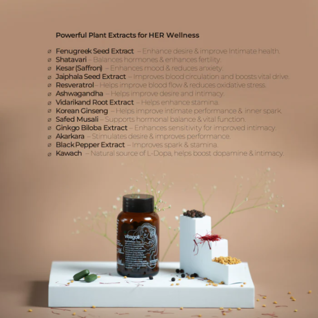 Supports women’s intimate health with Vitagoli Sexual Wellness Supplement